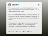 OpenCode, güvenlik ihlalini ve API anahtarlarının sızdırıldığını doğruladı