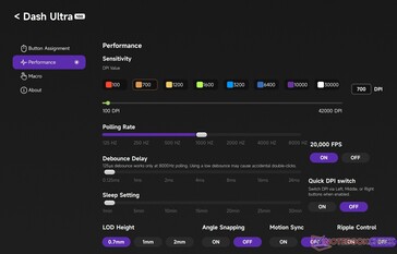 Performans ayarlama bölümü