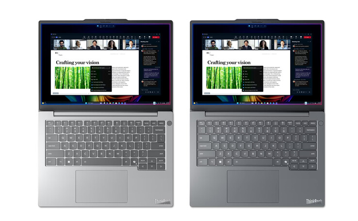 Soldan sağa, Cloud Grey ve Luna Grey renklerindeki ThinkBook 14 Gen 9 Q8Y.