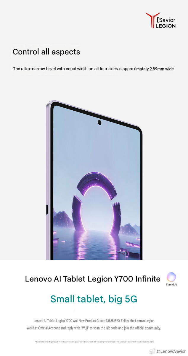 Legion Y700 Infinite tabletin çerçeve kalınlığı (makine çevirisi)