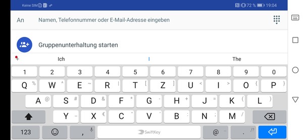 Huawei P Smart 2019 keyboard